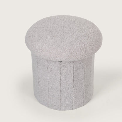 Mushroom Shaped Pouffe with Storage - Grey