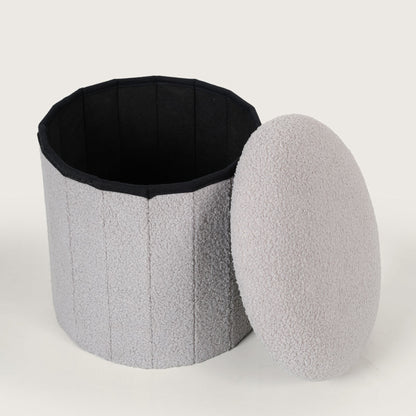 Mushroom Shaped Pouffe with Storage - Grey