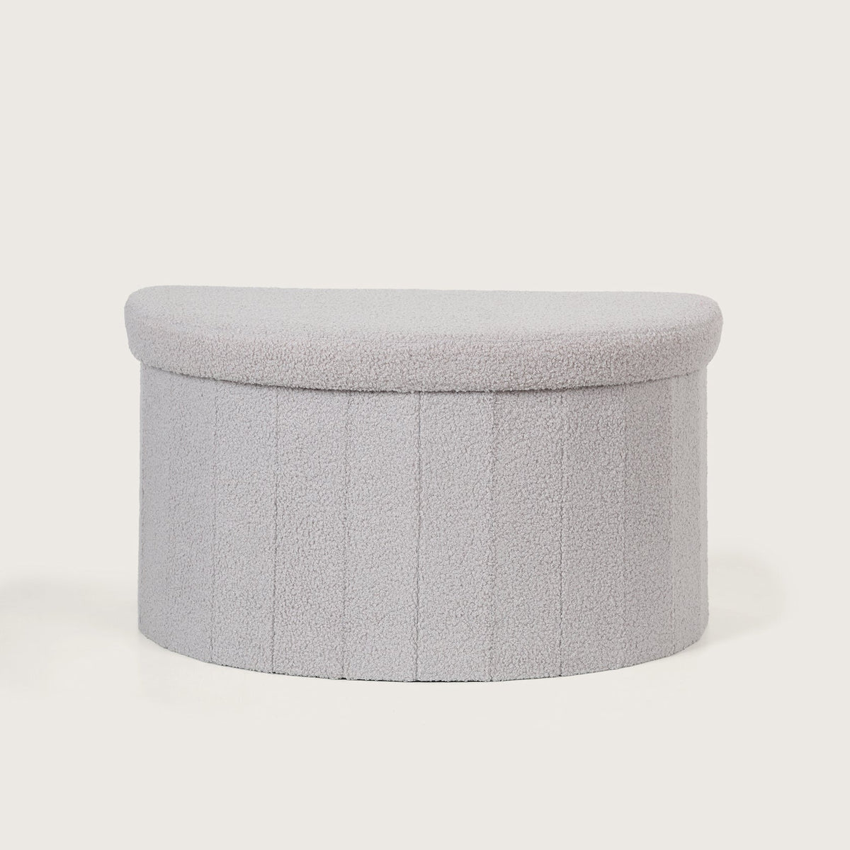 Crescent Ottoman with Removable Lid - Grey