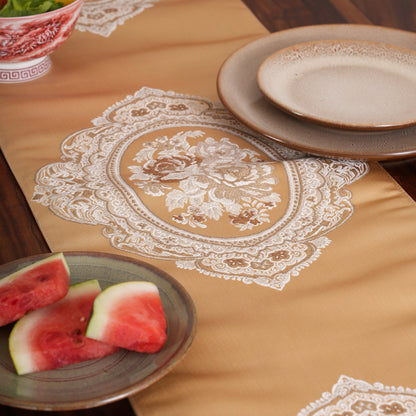 Victorian Table Runner with Tasseled Ends In 4 Shades