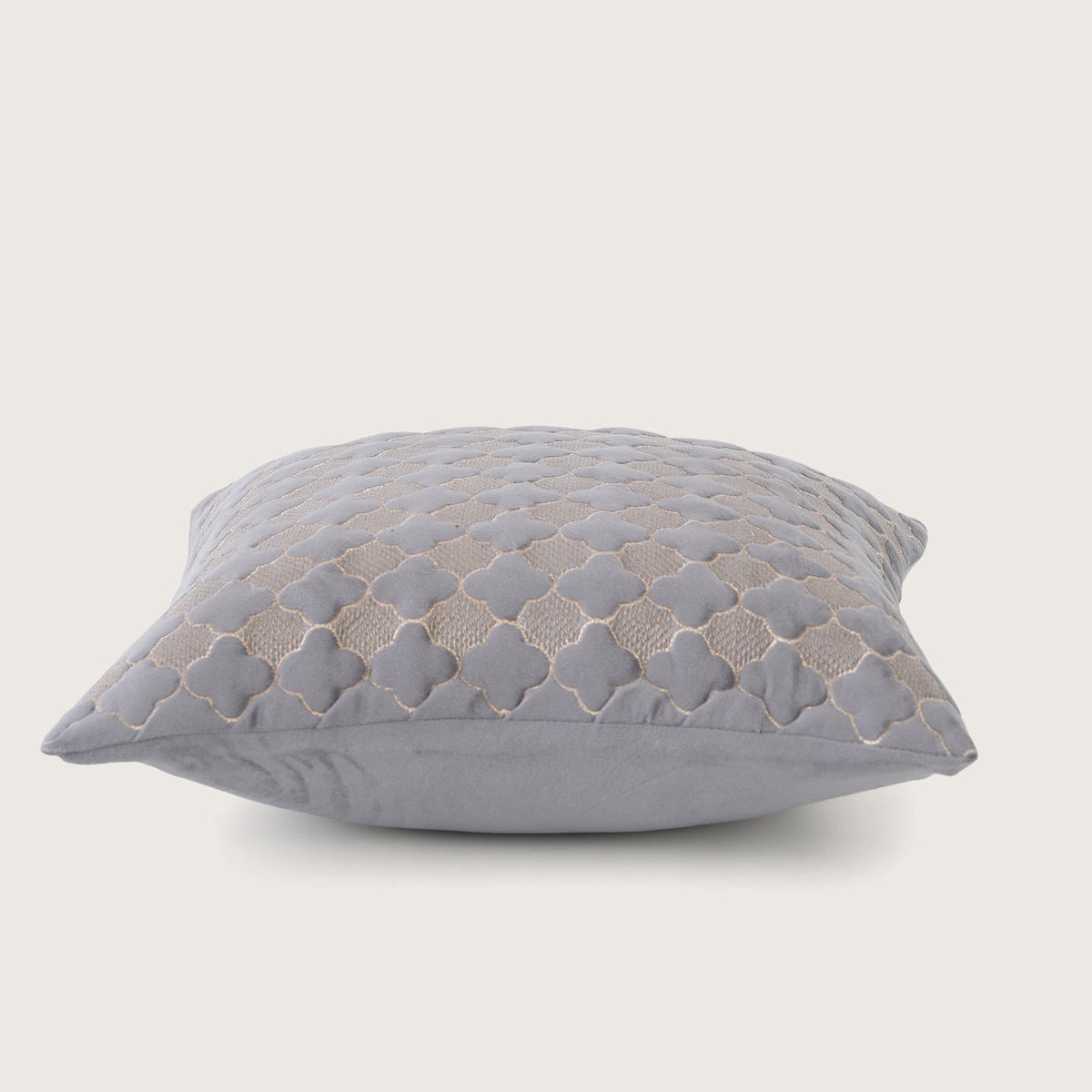 Quilted Mauve Quatrefoil  Cushion Cover - Set of 2