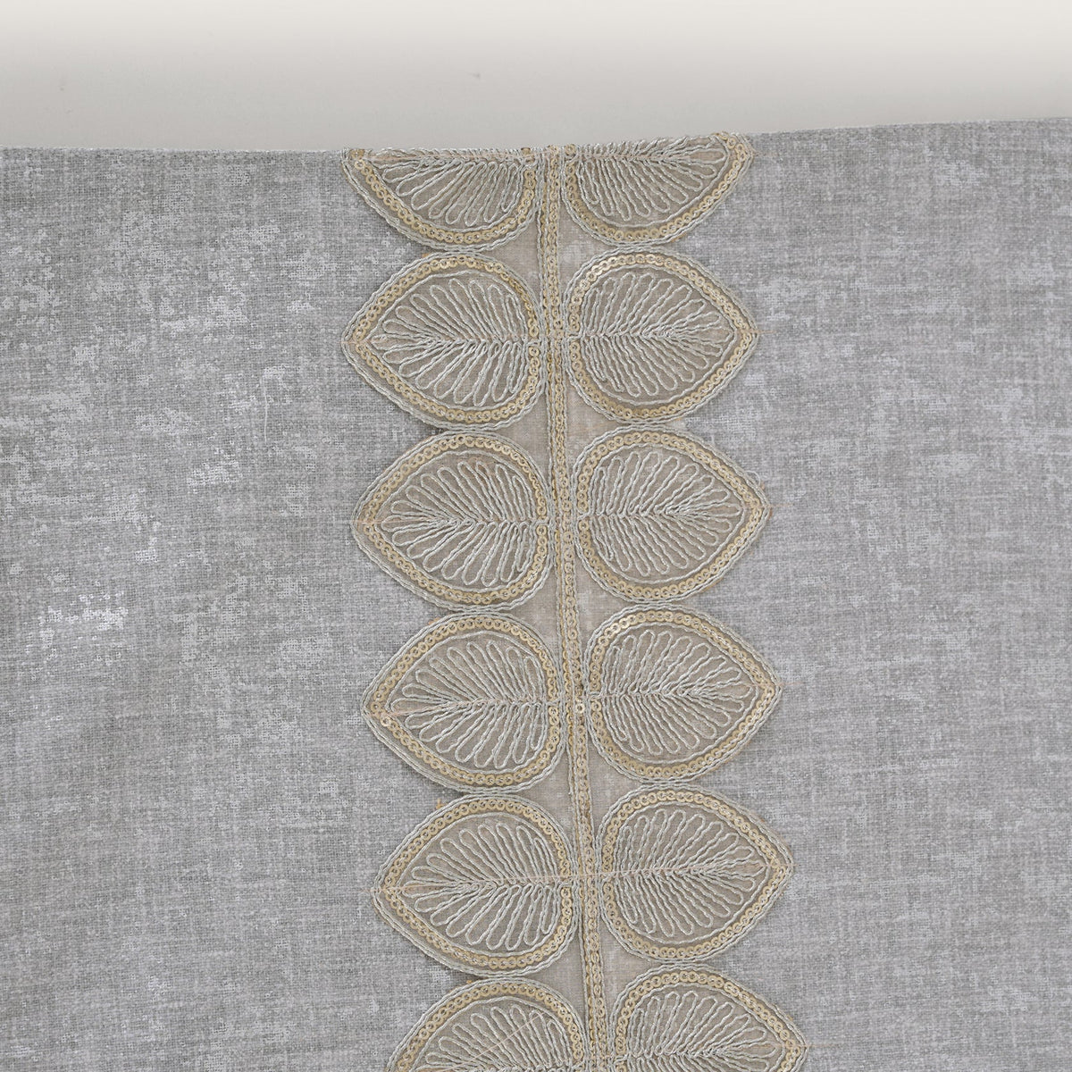 Embroidered Leaf-Vine Table Runner