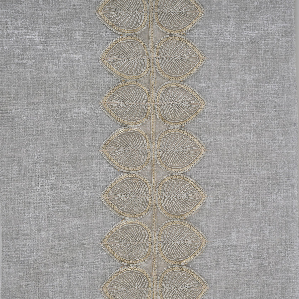 Embroidered Leaf-Vine Table Runner