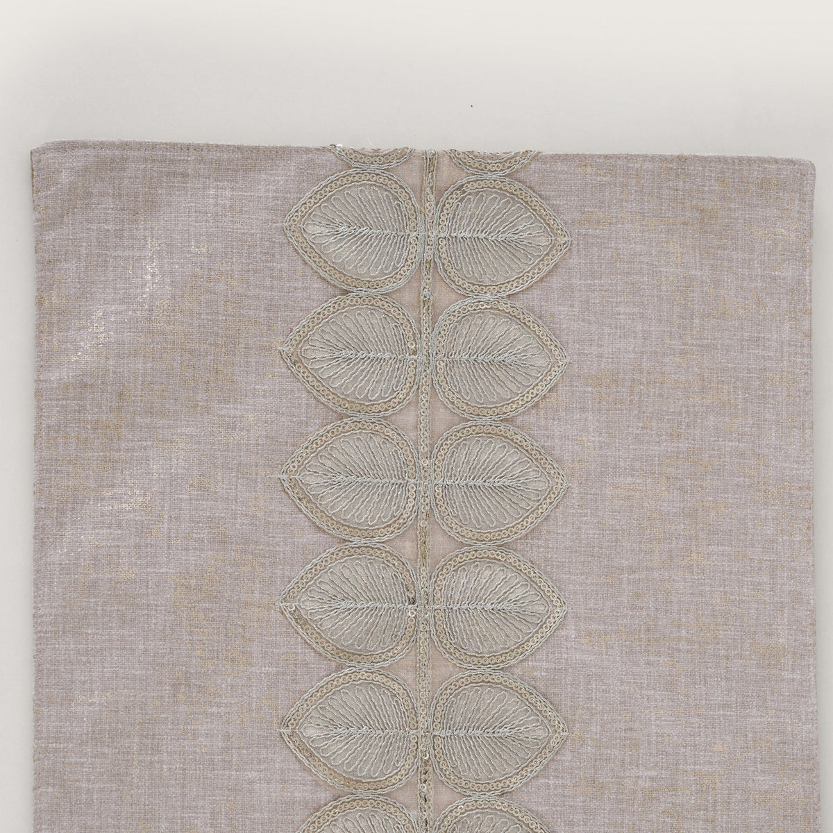 Embroidered Leaf-Vine Table Runner