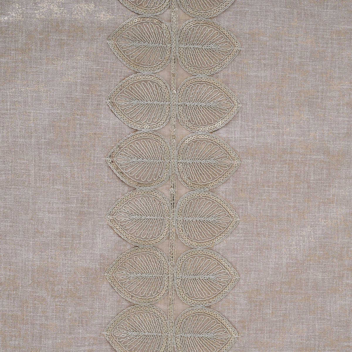 Embroidered Leaf-Vine Table Runner