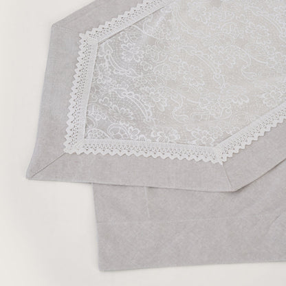 Floral Patterned Inlay Table Runner