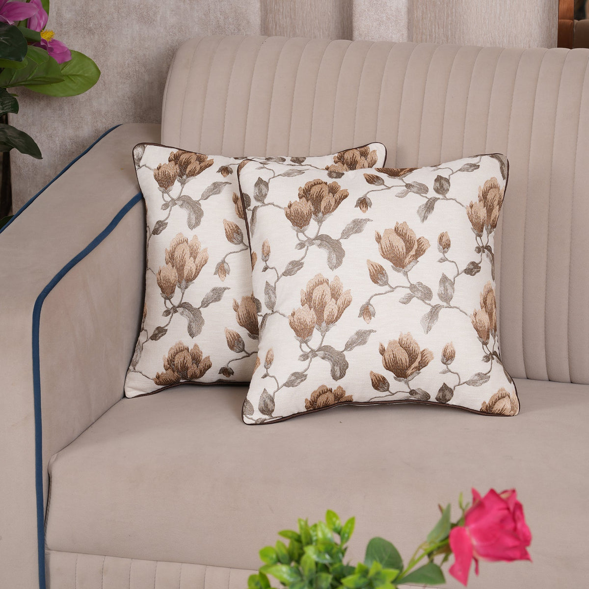 Vintage Botanical Vine Cushion Cover - Set of 2