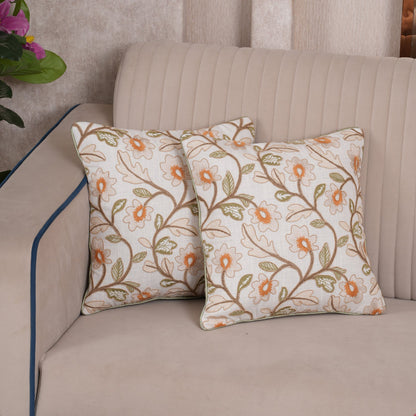 Embroidered Floral Cushion Cover - Single Unit