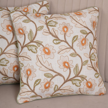 Embroidered Floral Cushion Cover - Single Unit