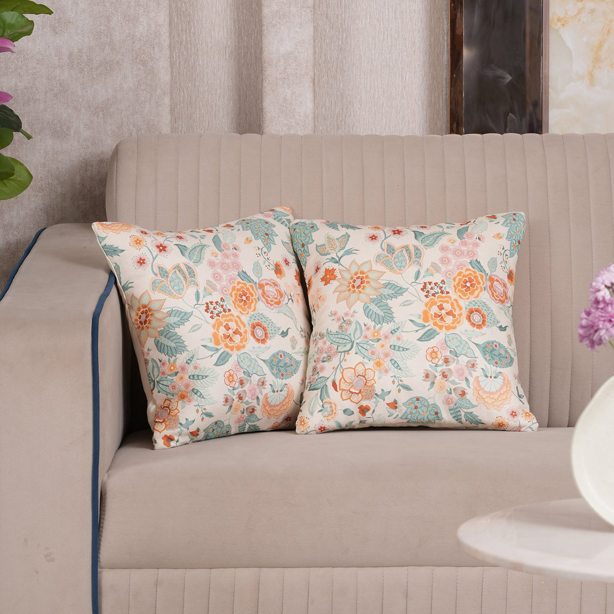 Vintage Floral Bouquet Cushion Cover - Set of 2