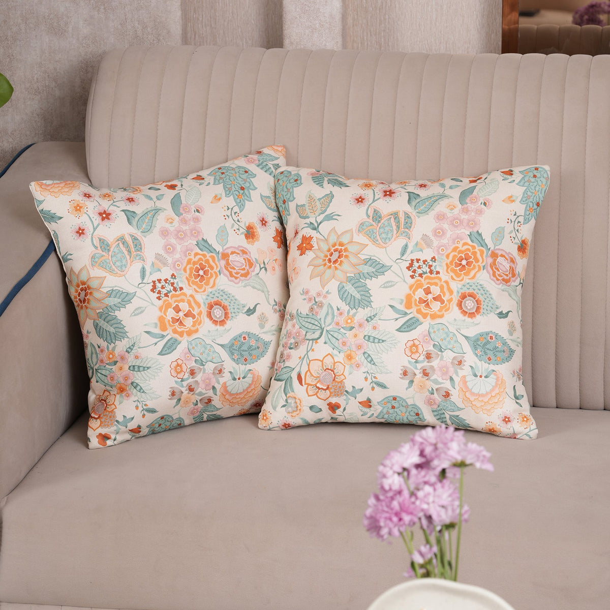 Vintage Floral Bouquet Cushion Cover - Set of 2