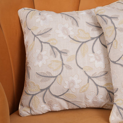 Embroidered Floral Cushion Cover - Single Unit