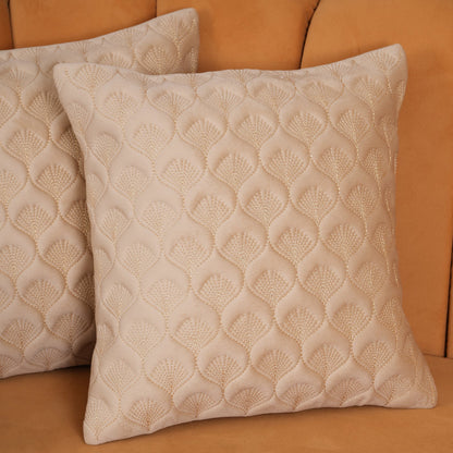 Luxury Quilted Scalloped  Cushion Cover- Set of 2