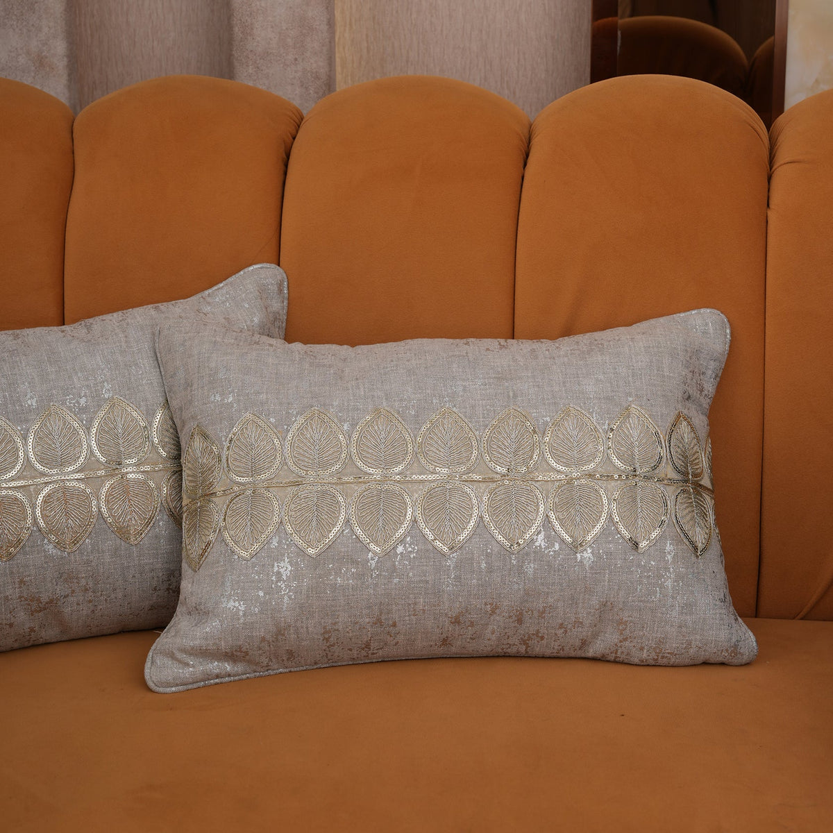 The Gilded Leaf Cushion Cover - Set of 2