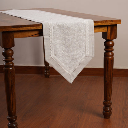 Floral Patterned Inlay Table Runner