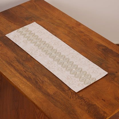 Embroidered Leaf-Vine Table Runner
