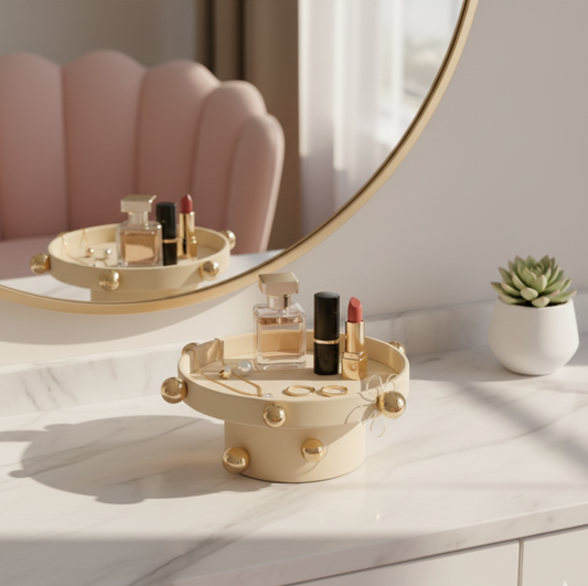 Sphere-Embellished Round Desk Organiser