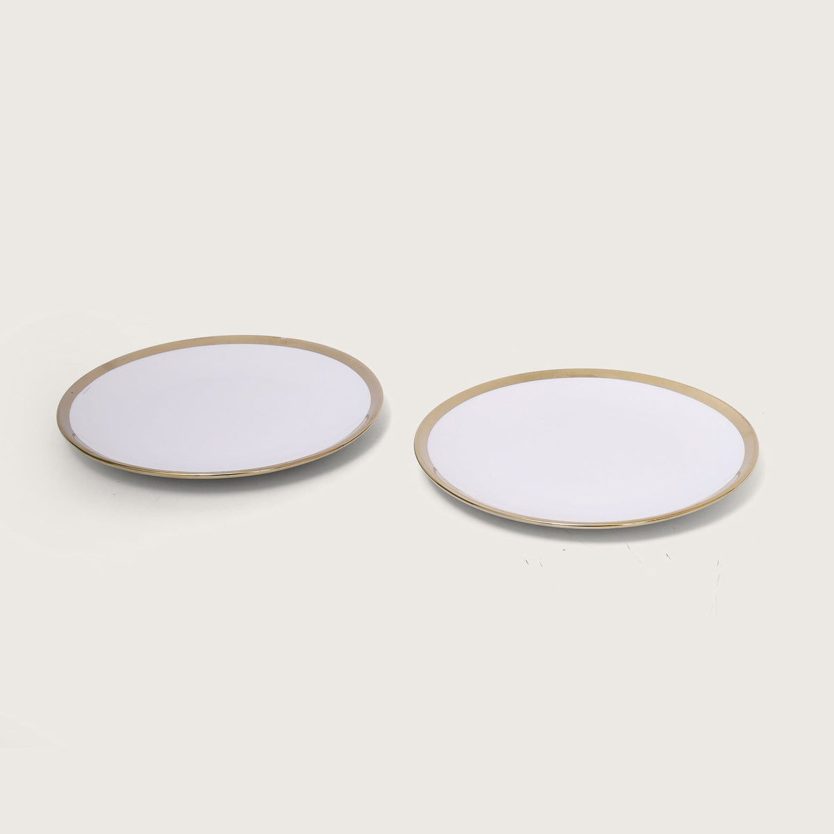 White Plate with Gold Rim Set of 2 - Small