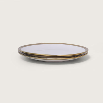 White Plate with Gold Rim Set of 2 - Small