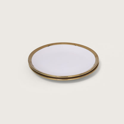 White Plate with Gold Rim Set of 2 - Small