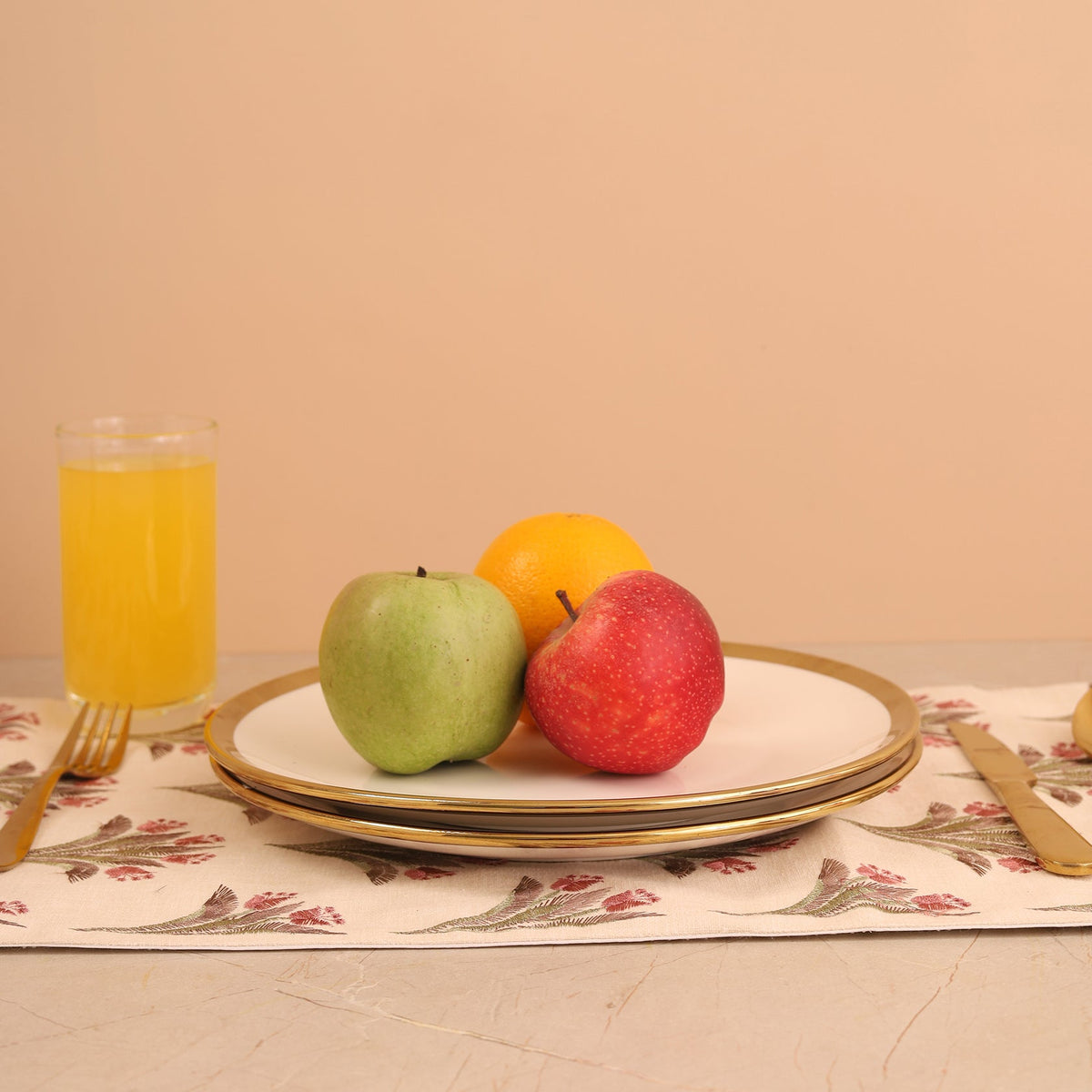 White Plate with Gold Rim Set of 2 - Small