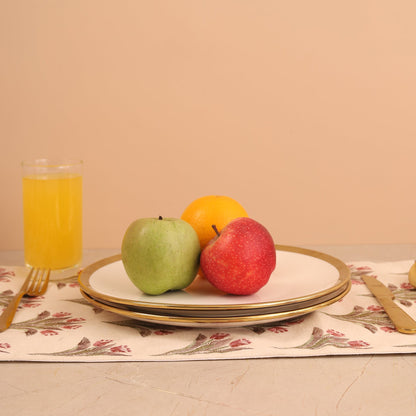 White Plate with Gold Rim Set of 2 - Small