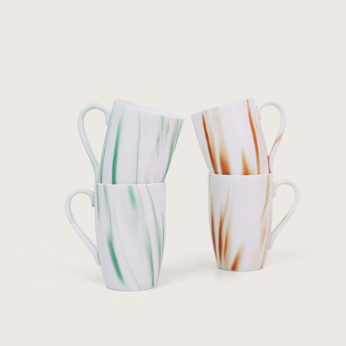 Premium Printed Ceramic Coffee Mugs Set of 4
