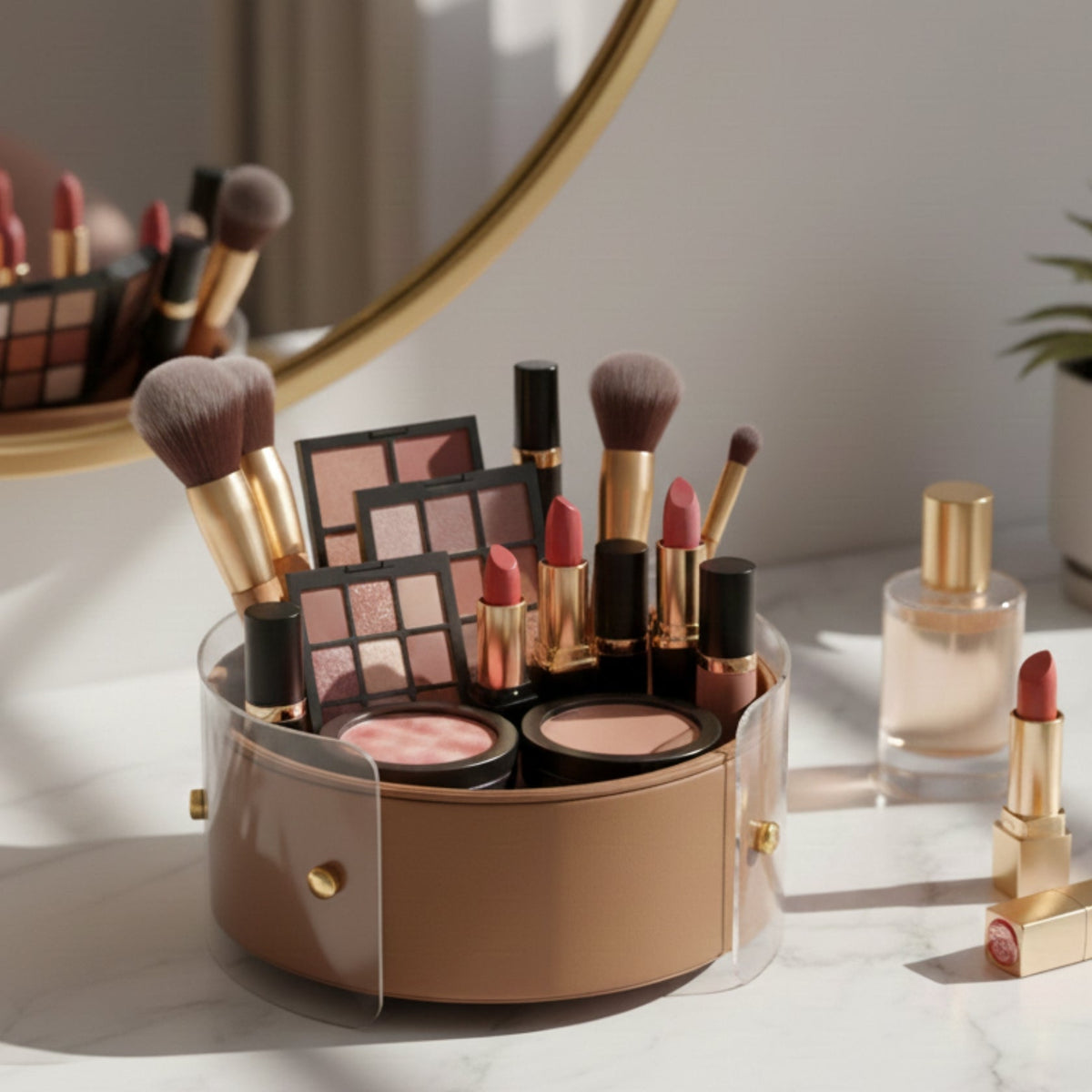 Round Organiser Storage Box With Lid