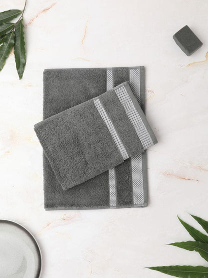 HOME 360 Blooms Softer 100% Cotton Hand Towels 40X60 CM | Set of 2 | Washed Ultra Absorbency | Dries Quicker | Perfect for everyday use